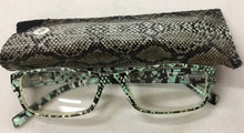 Load image into Gallery viewer, Reading Glasses with Snake Skin Print Case
