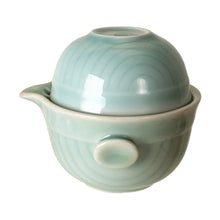 Load image into Gallery viewer, Koi Fish Kung Fu Tea Pot with A Cup Light Blue
