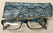 Load image into Gallery viewer, Reading Glasses with Snake Skin Print Case
