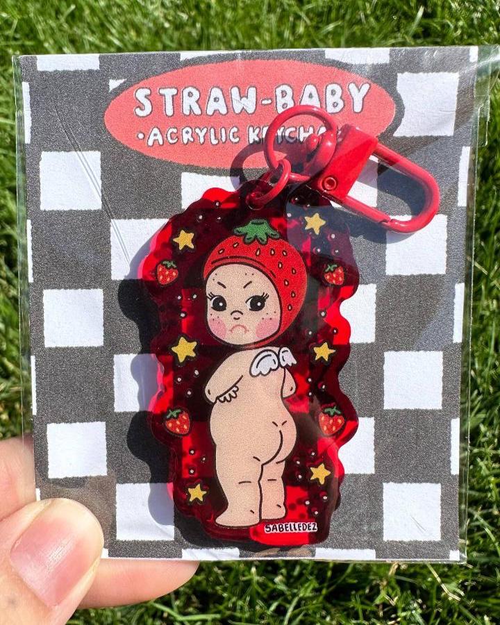 Keychain - straw baby
