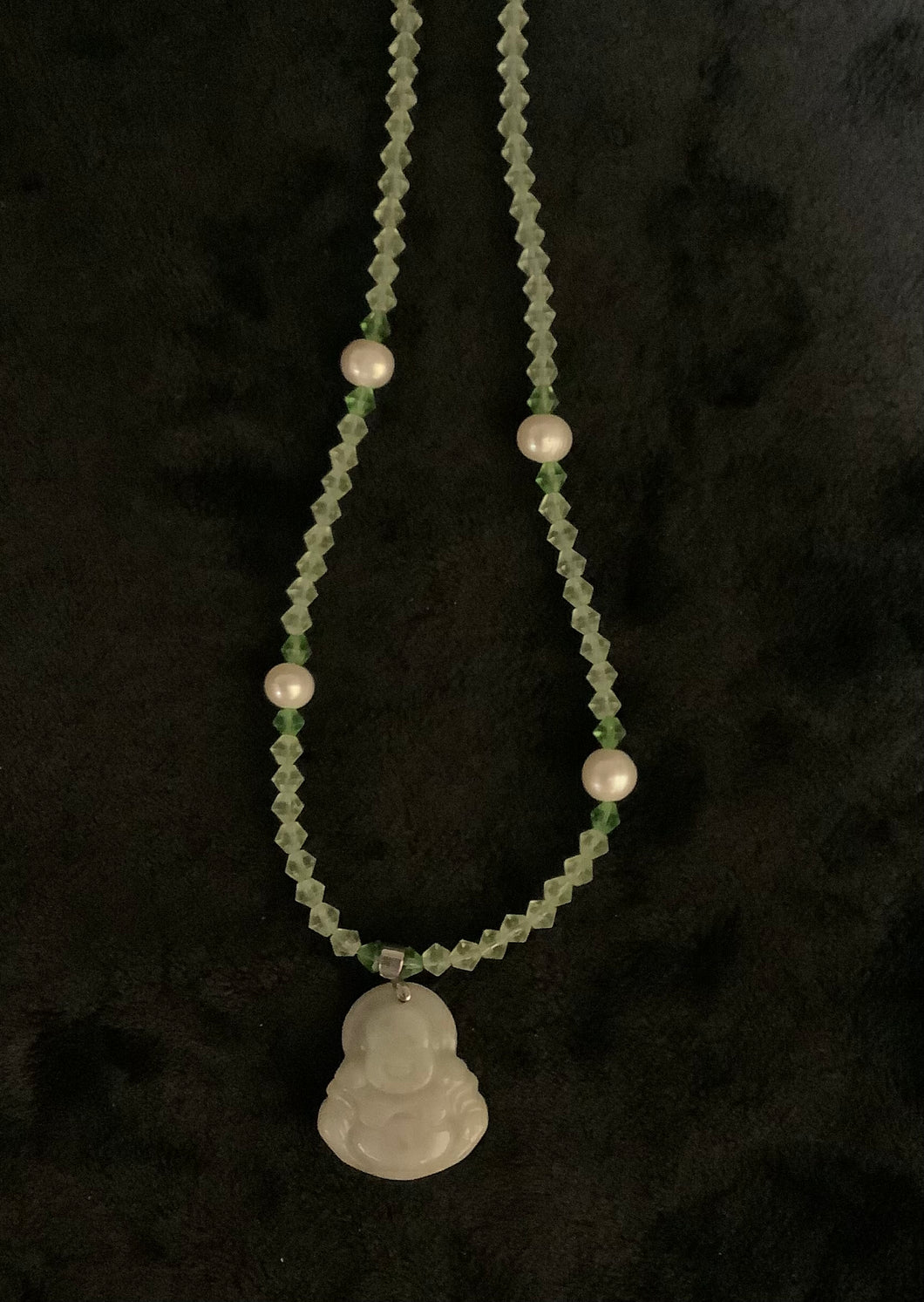 Jade Necklace with Buddha Pendant