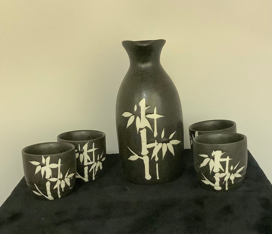 Sake Set Black Bamboo