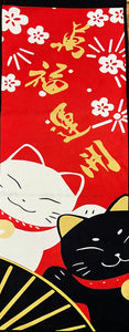 Maneki Neko Fabric Scroll